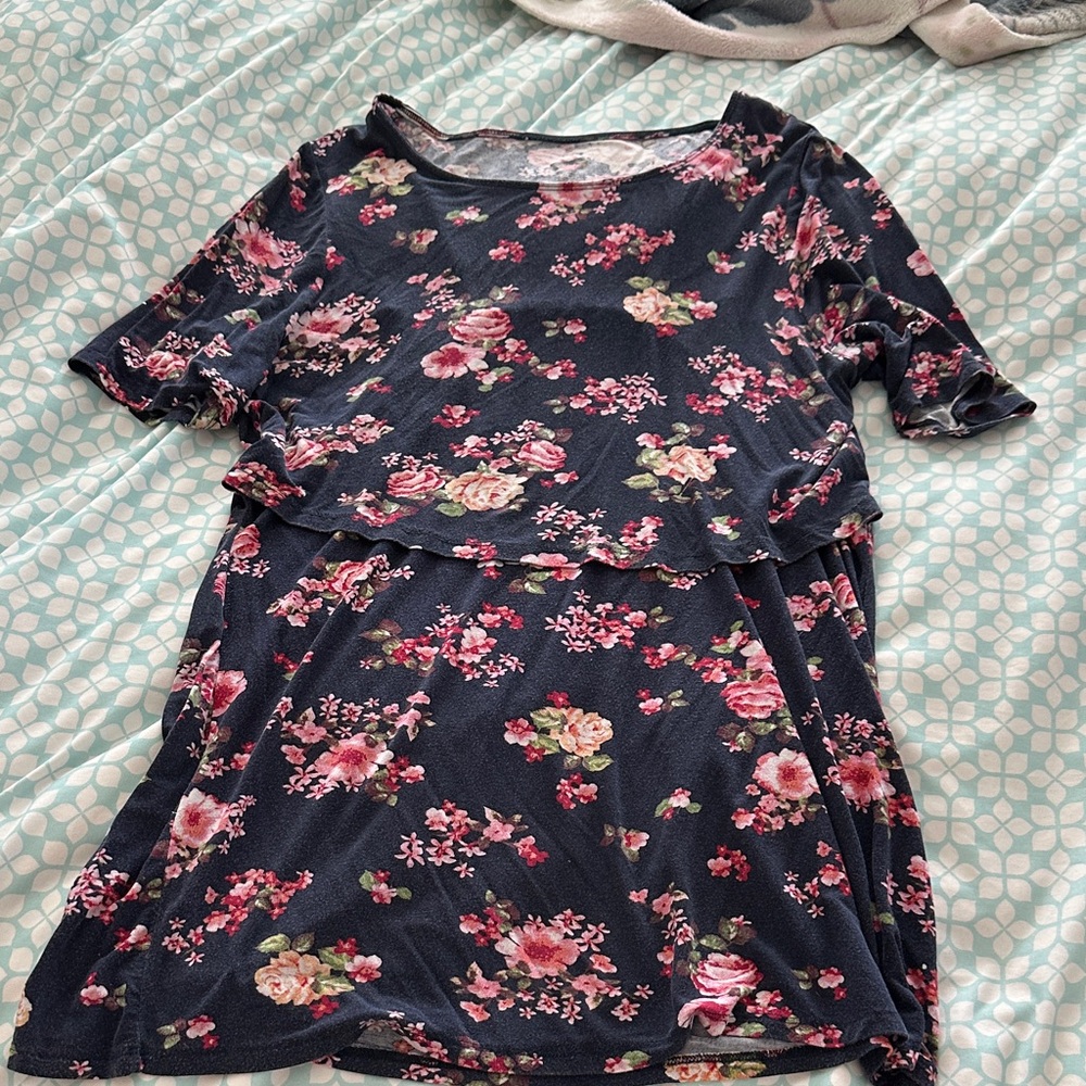 Floral Print Nursing Top